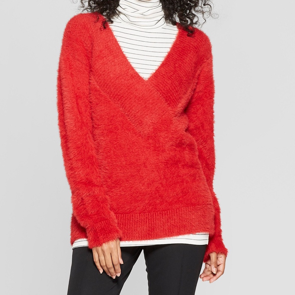 Red V-Neck Sweater